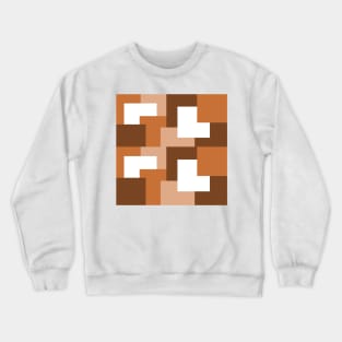 Brown abstract squares tiles pattern Crewneck Sweatshirt